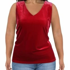 Outlet 🔔 Anne Klein 👩 Womens Velour V-Neck Tank Top 🥰