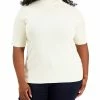 Cheapest 🌟 Anne Klein Plus 👩 Womens Ribbed Trim Knit Turtleneck Sweater 👏