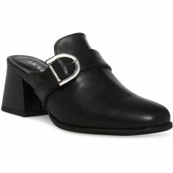 Coupon 🎁 Anne Klein Isha 👩 Womens Leather Strap Buckle Mules 😍