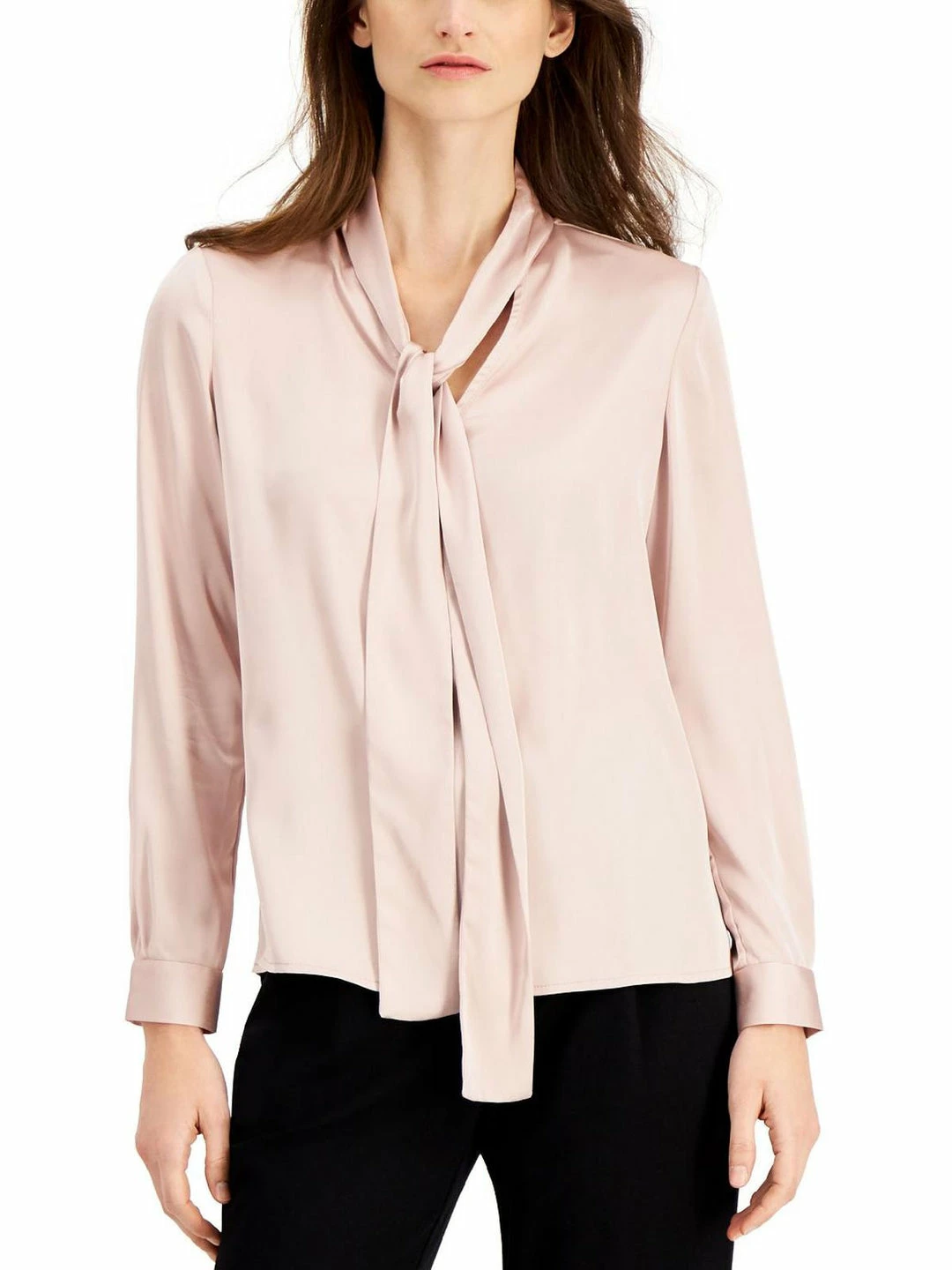 Flash Sale π Anne Klein π© Womens Satin Tie Neck Blouse π 3 Flash Sale π Anne Klein π© Womens Satin Tie Neck Blouse π
