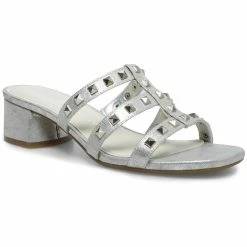 Cheapest ✔️ Anne Klein Ray 👩 Womens Metallic Studded 👗 Dress 🩴 Sandals ✨