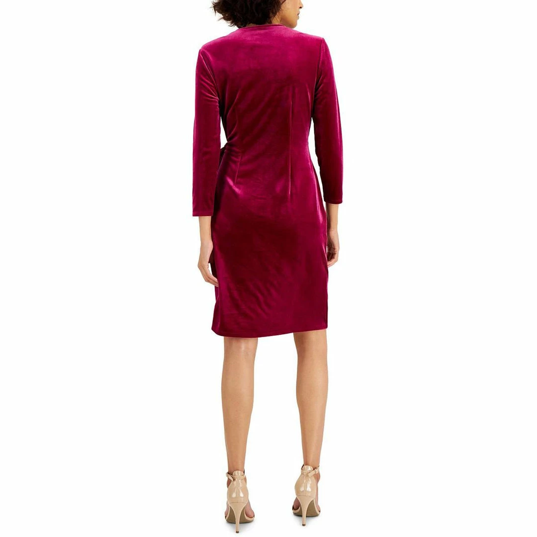 Discount π Anne Klein π© Womens Velvet Short Sheath π Dress π 4 Discount π Anne Klein π© Womens Velvet Short Sheath π Dress π - Image 2