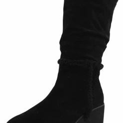Best Sale ✨ Anne Klein Peggy 👩 Womens Suede Faux Fur Lined Mid-Calf 🥾 Boots ⌛