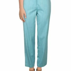 Discount 😉 Anne Klein 👩 Womens Cotton Button-Zip Fly Straight Leg Pants 💯