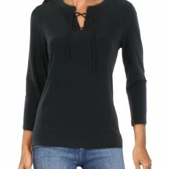 Coupon ❤️ Anne Klein 👩 Womens Lace Up Split Hem Tunic Top 👍