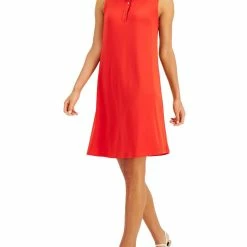 Budget 🎁 Anne Klein 👩 Womens Collar Trapeze Midi 👗 Dress ✨