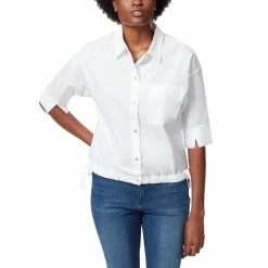 Budget ❤️ Anne Klein Marleigh 👩 Womens Poplin Collar Button-Down Top 🔔