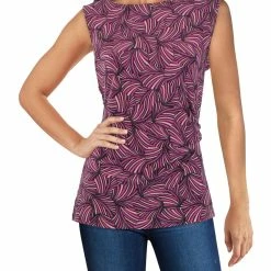 Best deal 😀 Anne Klein 👩 Womens Printed Side Twist Shell 😉