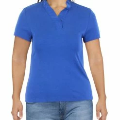 Promo ✔️ Anne Klein 👩 Womens Cotton Ruffle Neck T-Shirt 🌟