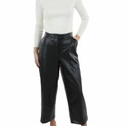 Buy 🎁 Anne Klein 👩 Womens Faux Leather Flat Front Culottes ✨