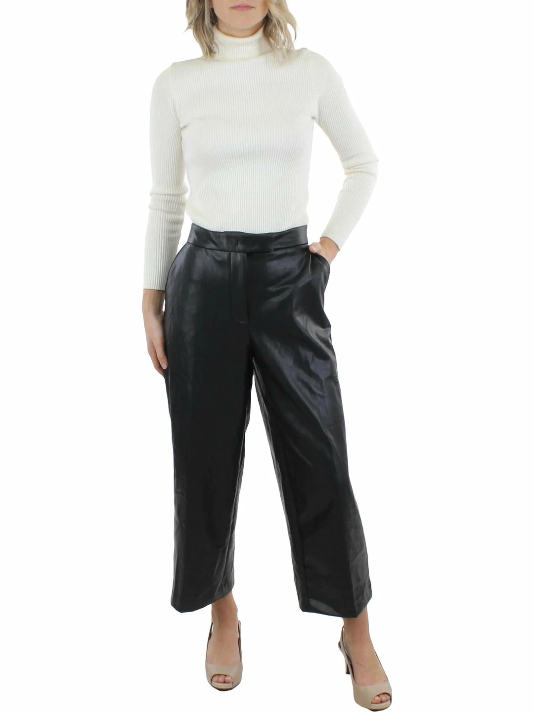 Buy π Anne Klein π© Womens Faux Leather Flat Front Culottes β¨ 3 Buy π Anne Klein π© Womens Faux Leather Flat Front Culottes β¨