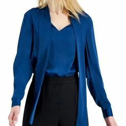 Best deal 😉 Anne Klein 👩 Womens Tie-Neck V-Neck Blouse ✔️