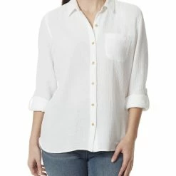 Discount 👍 Anne Klein Lucile 👩 Womens Cotton Office Button-Down Top 👏