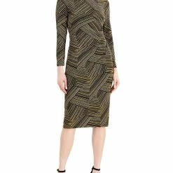 Outlet 🔥 Anne Klein 👩 Womens Striped Bandage Maxi Bodycon 👗 Dress 🎁