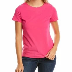 Best Pirce 👏 Anne Klein Scallop Neck T-Shirt for 👩 women 😉