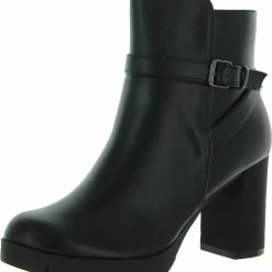 Deals 🌟 Anne Klein 👩 Womens Faux Leather Embellished Ankle 🥾 Boots 👏