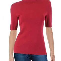 Coupon ⌛ Anne Klein 👩 Womens Elbow Sleeve Knit Turtleneck Sweater ❤️
