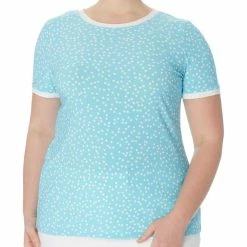 Best deal ✔️ Anne Klein Plus 👩 Womens Polka Dot Back Button T-Shirt 🎁