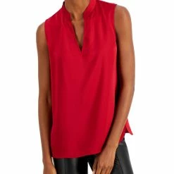 Buy 🎉 Anne Klein 👩 Womens V-Neck Collared Blouse 🥰