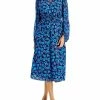 Deals ✔️ Anne Klein 👩 Womens Chiffon Smocked Midi 👗 Dress 🔔