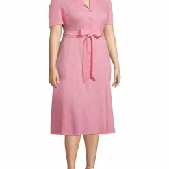 Discount 😀 Anne Klein Plus 👩 Womens Heathered Midi 👚 Shirtdress ⌛