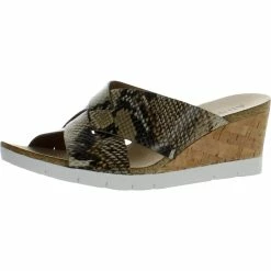 Brand new 🛒 Anne Klein Lexy 👩 Womens Leather Open Toe Wedges 🥰