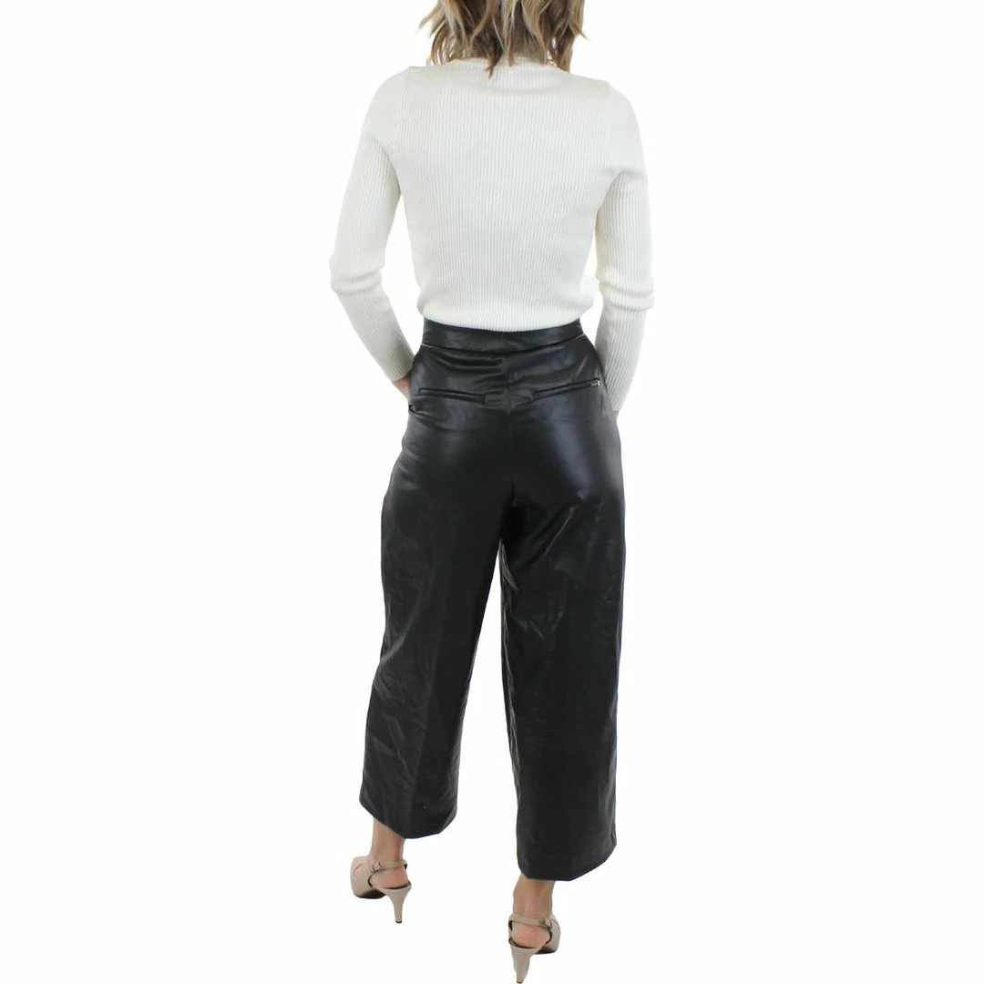 Buy π Anne Klein π© Womens Faux Leather Flat Front Culottes β¨ 5 Buy π Anne Klein π© Womens Faux Leather Flat Front Culottes β¨ - Image 3