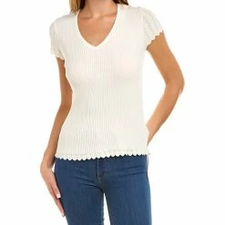 Buy 💯 Anne Klein Pointelle Sleeve Top for 👩 women 🔥