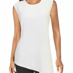 Best Sale 🤩 Anne Klein Petites 👩 Womens Side Slit Asymmetrc Tank Top 😍