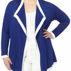 Flash Sale ⌛ Anne Klein Plus 👩 Womens Colorblock Open Front Cardigan Sweater ✨