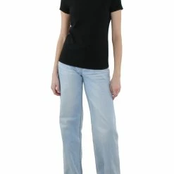 Best Sale 😍 Anne Klein 👩 Womens Scalloped Casual T-Shirt 🔥