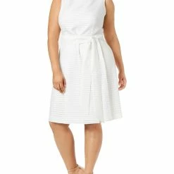 Coupon 🛒 Anne Klein Plus 👩 Womens Striped Sleeveless Casual 👗 Dress 👏